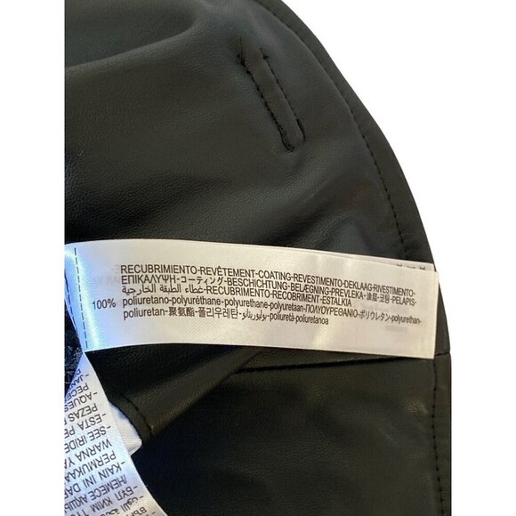 Belted Faux Leather High-Waist A-Line Mini‎ Skirt - Zip-Up, Oblique Zip Detail - Picture 9 of 9